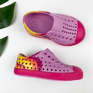Native Jefferson Sugarlite Slip On Shoes Pink Abstract Sandals Kids Toddler C4